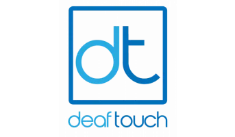deaftouch logo displaying the initials d and t which stand for deaf and touch
