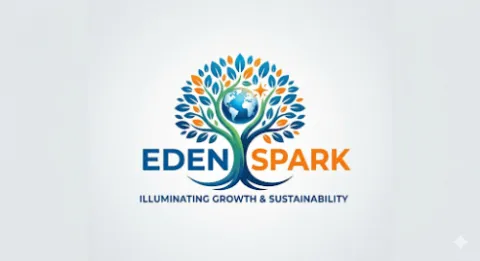 Official logo of EdenSpark Digital Hub featuring a stylized tree design.